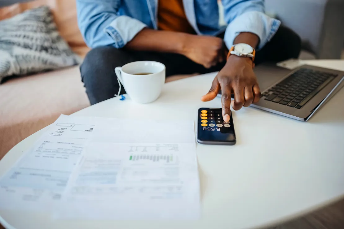 Man Going Over His Finances