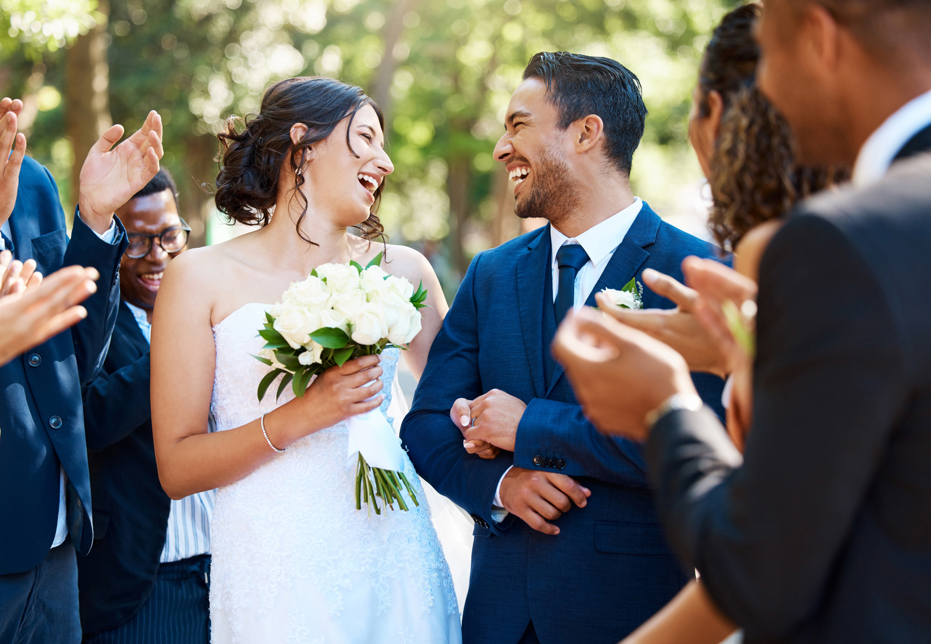 Couple enjoying their wedding day because of wedding insurance