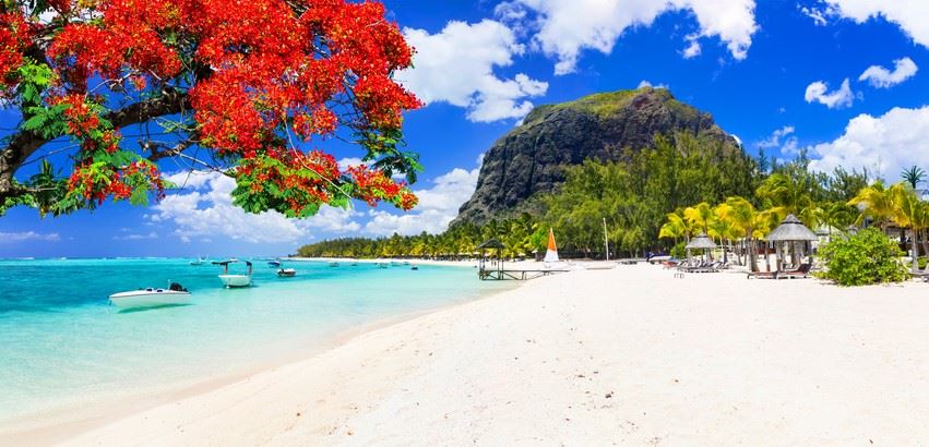 Beautiful beaches of sunny Mauritius island
