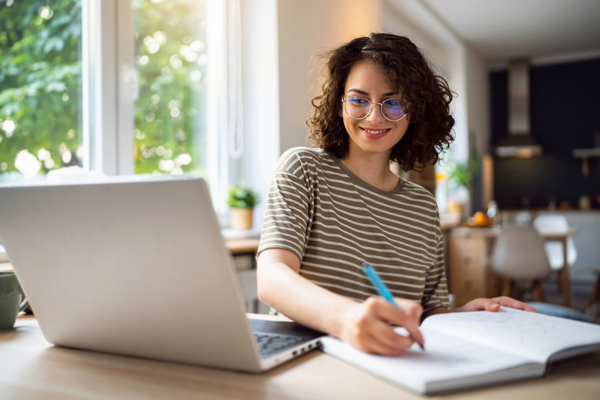 Young woman budgeting for a career change